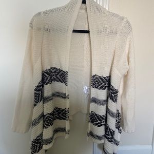 Cream/black sweater cardigan